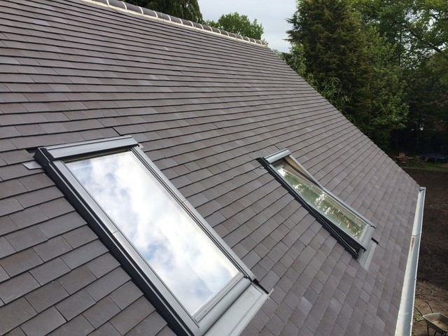 Example of skylight windows on a roof