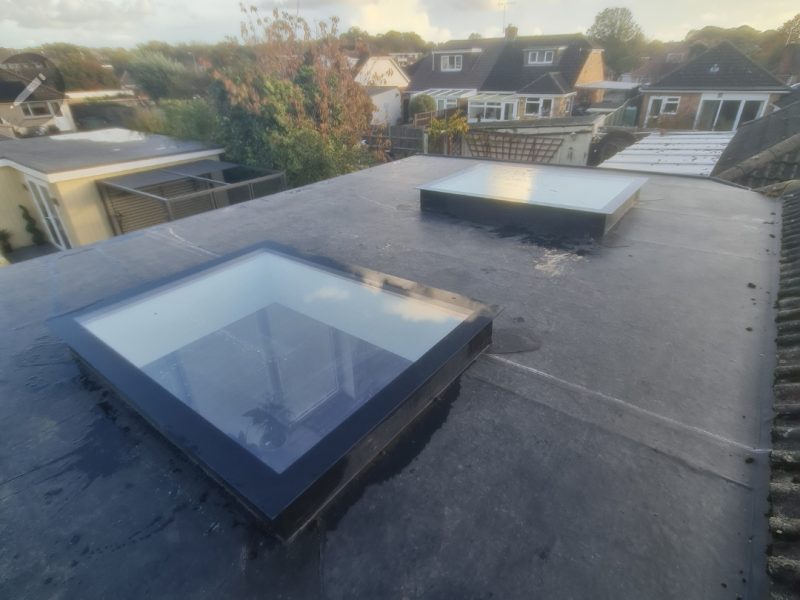 Aa photo of completed Flat Roof installation with Veux Windows